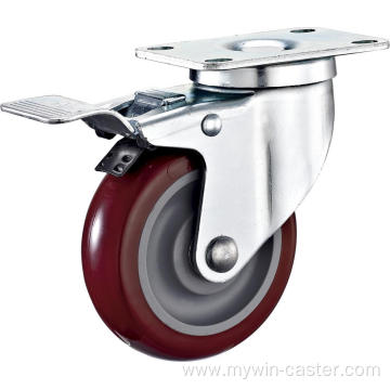 5'' Swivel Industrial PU Caster With PP Core With Brake